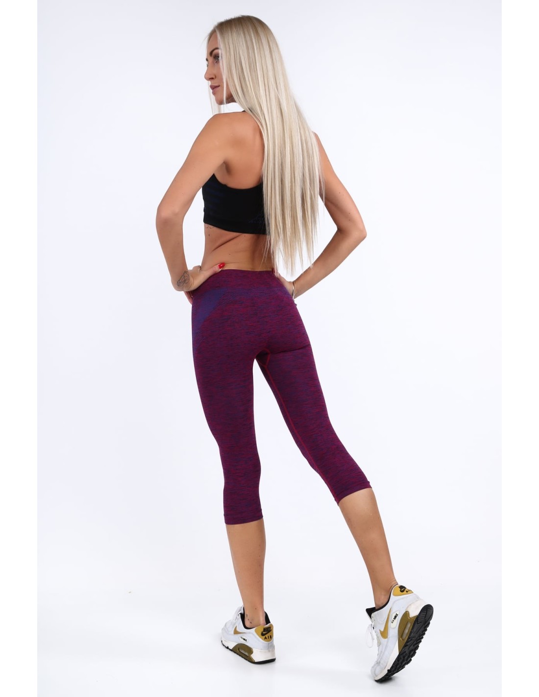 Amaranth 3/4 fitted sports leggings MR81183 - Online store - Boutique